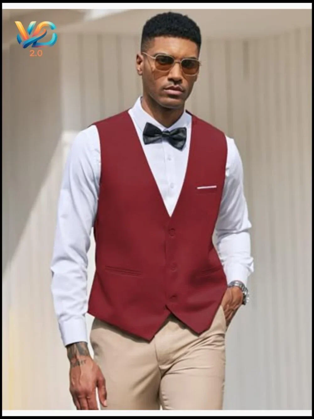Slim Fit Formal Vest, Recycled Polyester Blend, Size Large, Business Casual